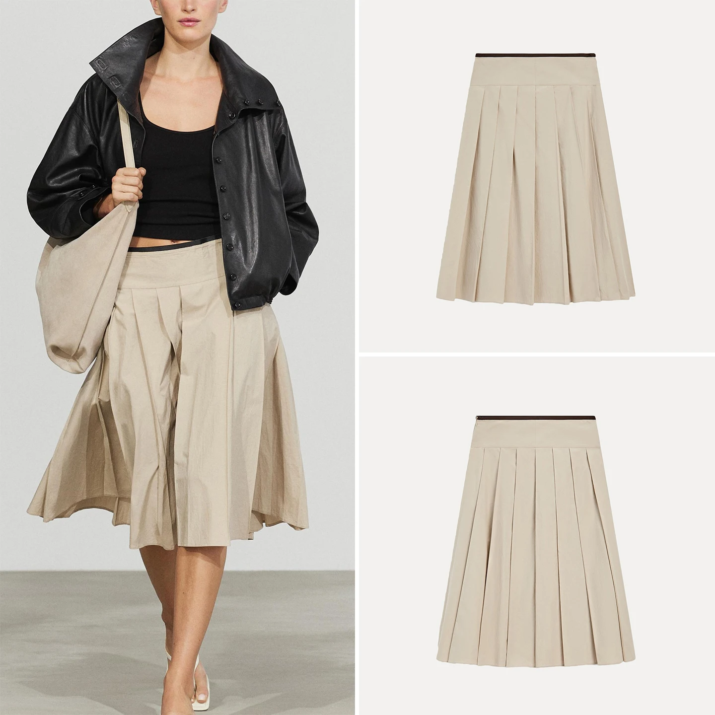 Fashionable Casual High Waist Midi Skirt Women's Autumn Wear Versatile Chiffon Half-length Skirt Standard Fit Zadata Brand