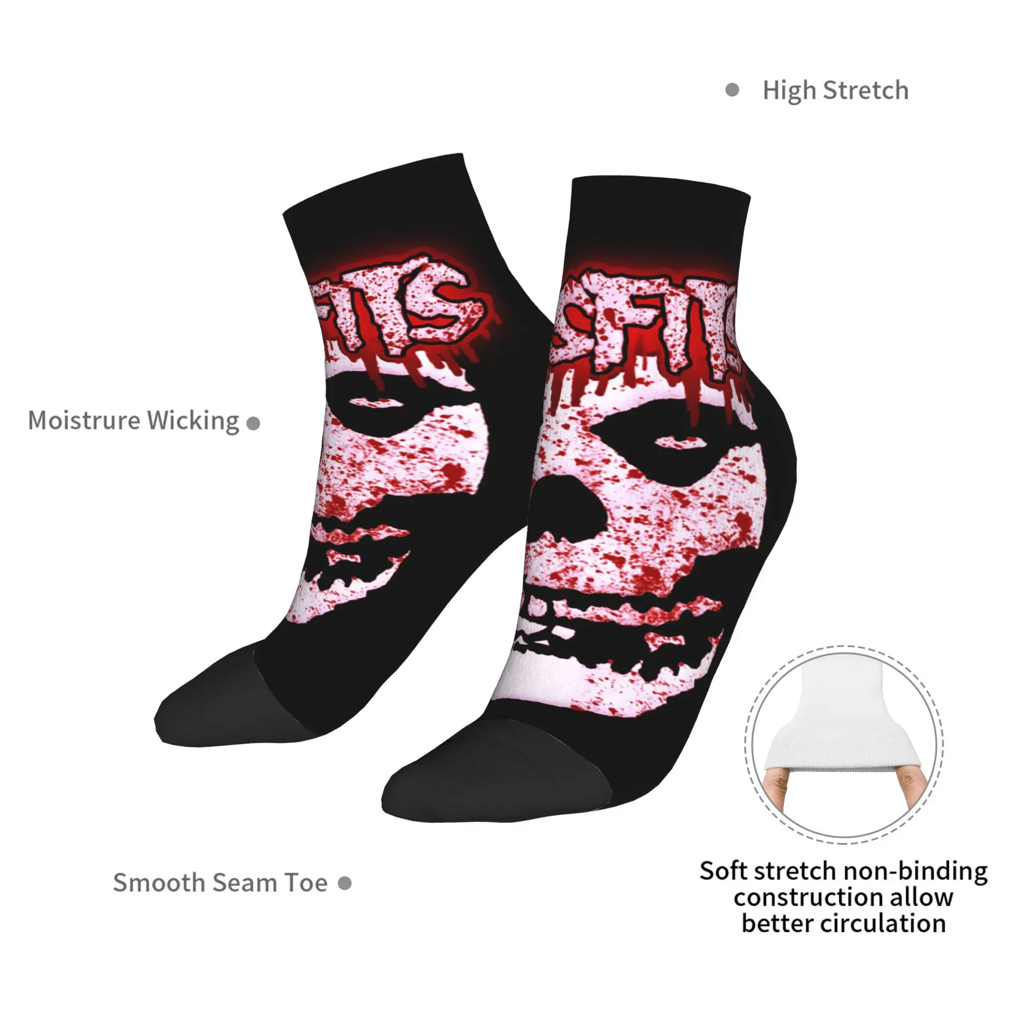 Misfits Skull  Socks Harajuku Super Soft Stockings All Season Socks Accessories for Unisex Birthday Present