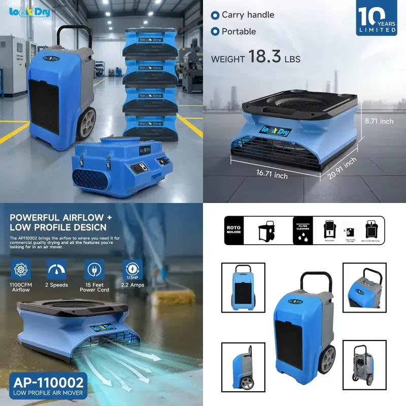 Best Selling Industrial Restoration Blower Dehumidifier High Efficiency Drying Equipment Thin Air Movers