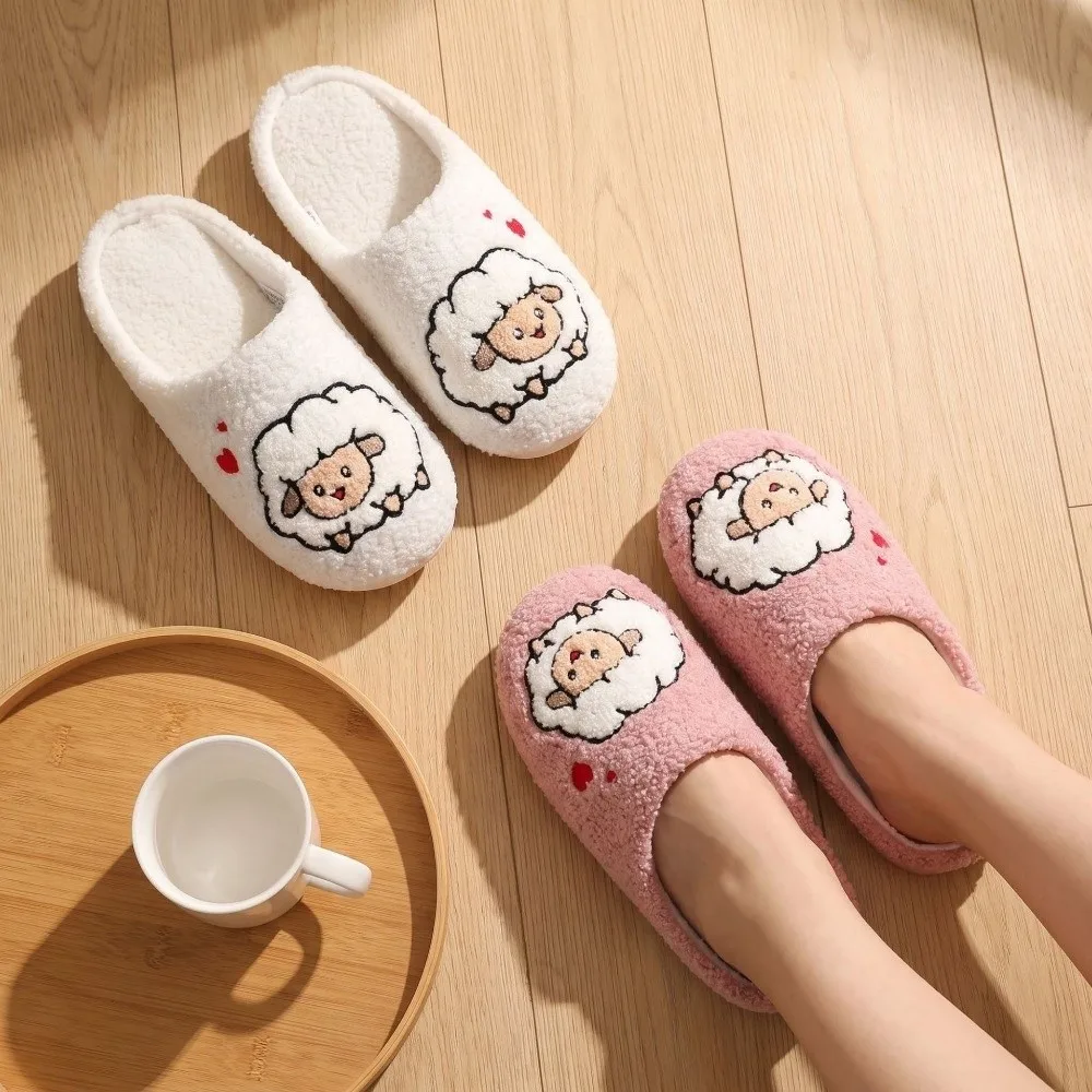 Lightweight Fuzzy Slipper Soft Sole Warm Lining Cotton House Slipper Anti-Slip Outsole Women's Indoor Slipper around The House