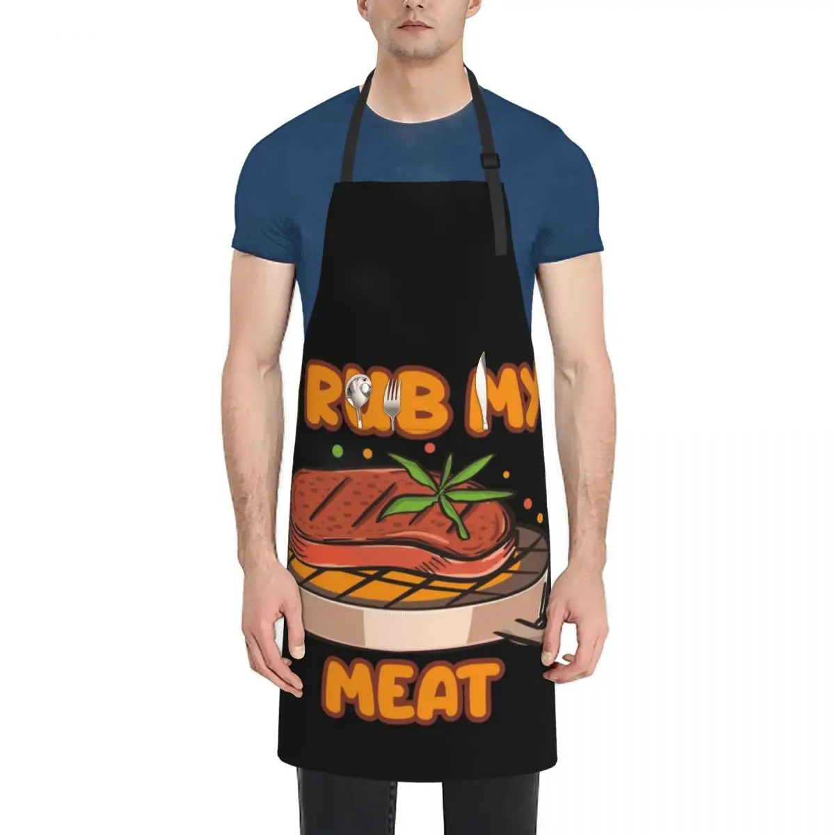 

i rub my meat food Apron Kids Kitchen Front Restaurant Apron