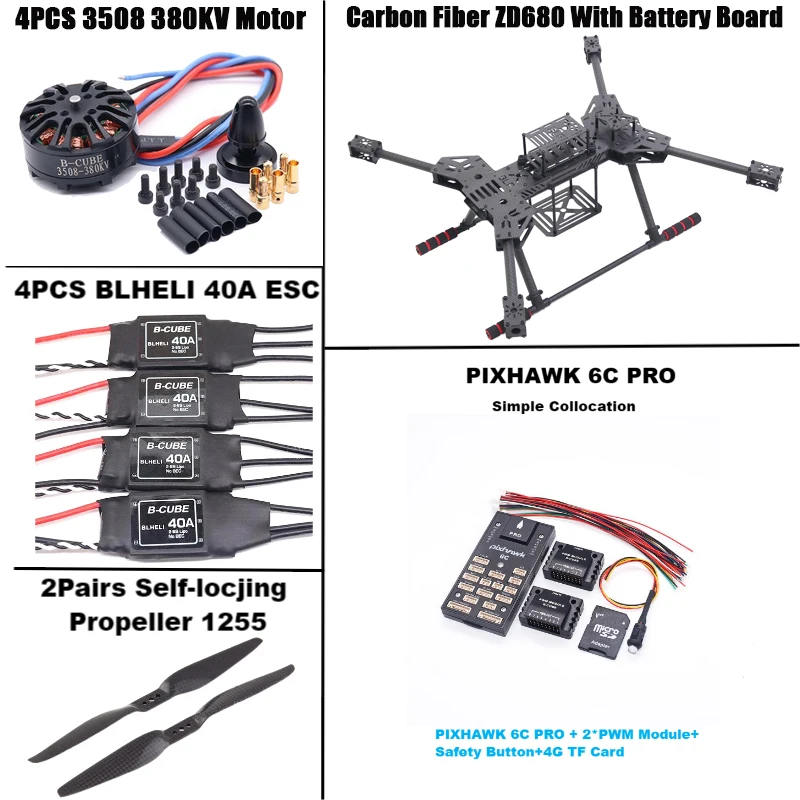 NEW ZD680 6C PRO M8N/M9N/M10 Full Carbon Fiber Hexa-Rotor Foldable Arm Hexacopter Frame Kit with Unflodable Landing Gear