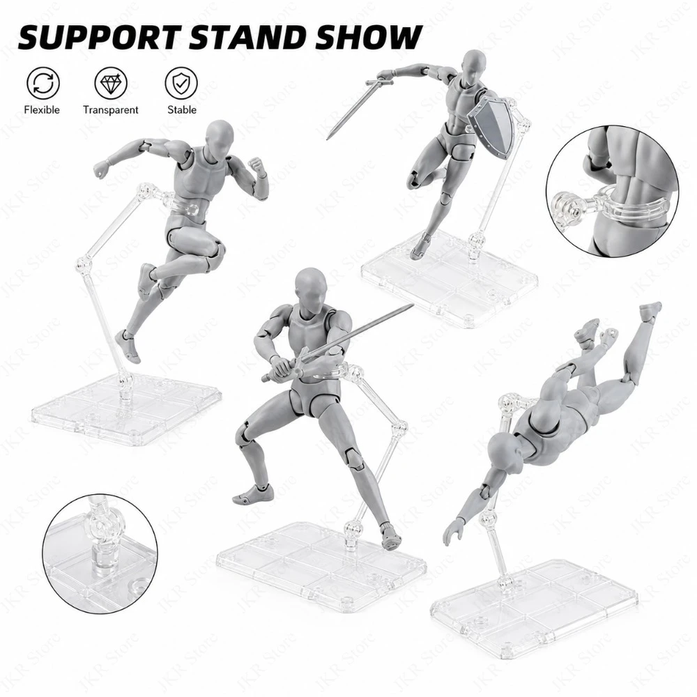 1/3/5/10Pcs Transparent Acrylic Action Figure Stand Detachable Display Base For Toy Doll Desktop Collection Shelf Accessories view 6