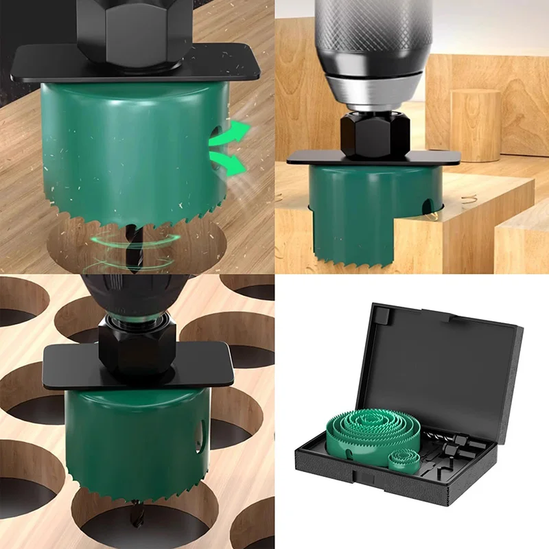 19/8/5PCS 19-127mm Hole Saw Cutting Set Saw Cup Wood Crown Drill Bit Sharp Teeth For Drywall Steel Plastic PVC Woodworking Tools view 2