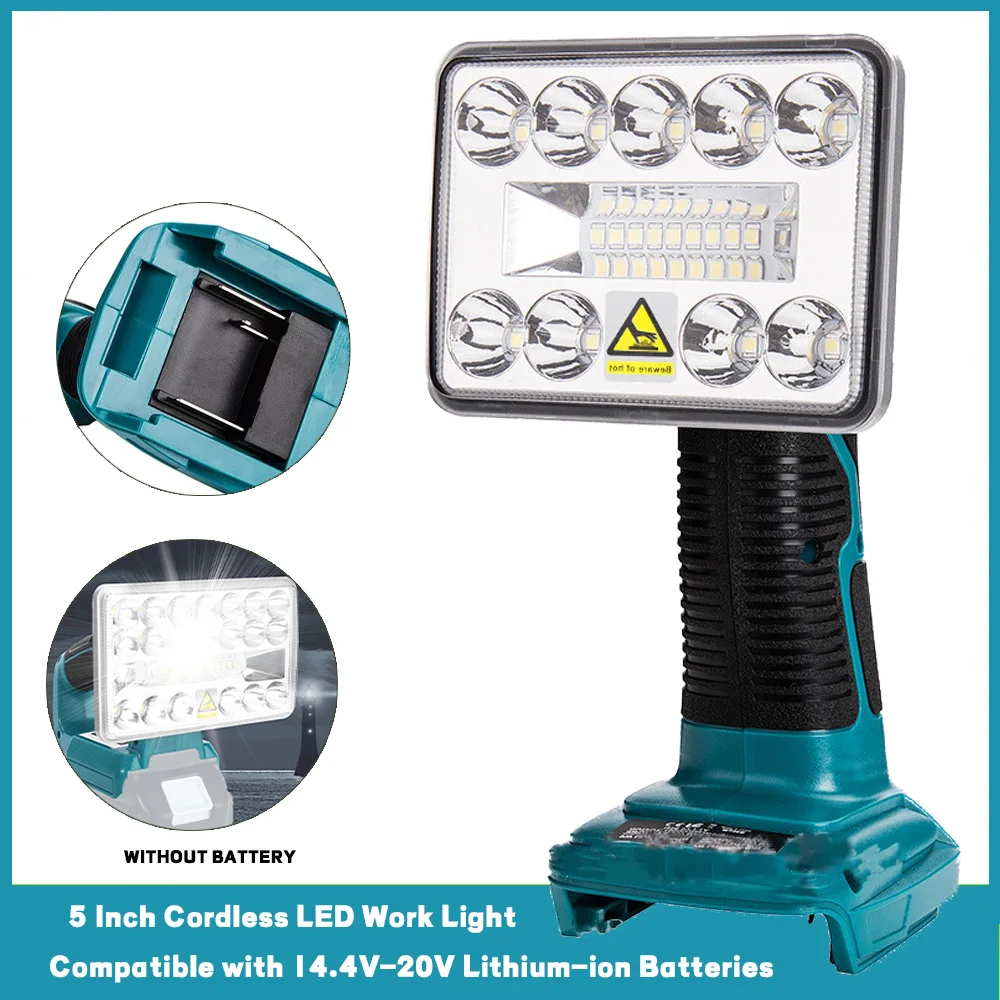 

LED Flashlight Outdoor Cordless Work Light Spotlight for Makita 14.4V 18V BL1430 BL1850 BL1860B Li-ion Battery with USB