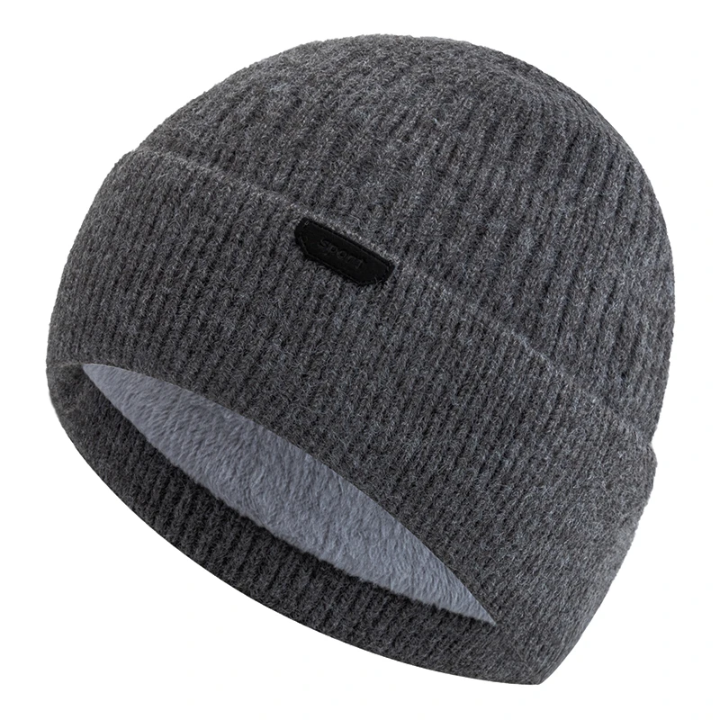 New Style Unisex Winter Hat Fur Lined Warm Chic Cap Stylish Soft Beanie Hats For Men Women Thicken Ski Sports Knitted Hat