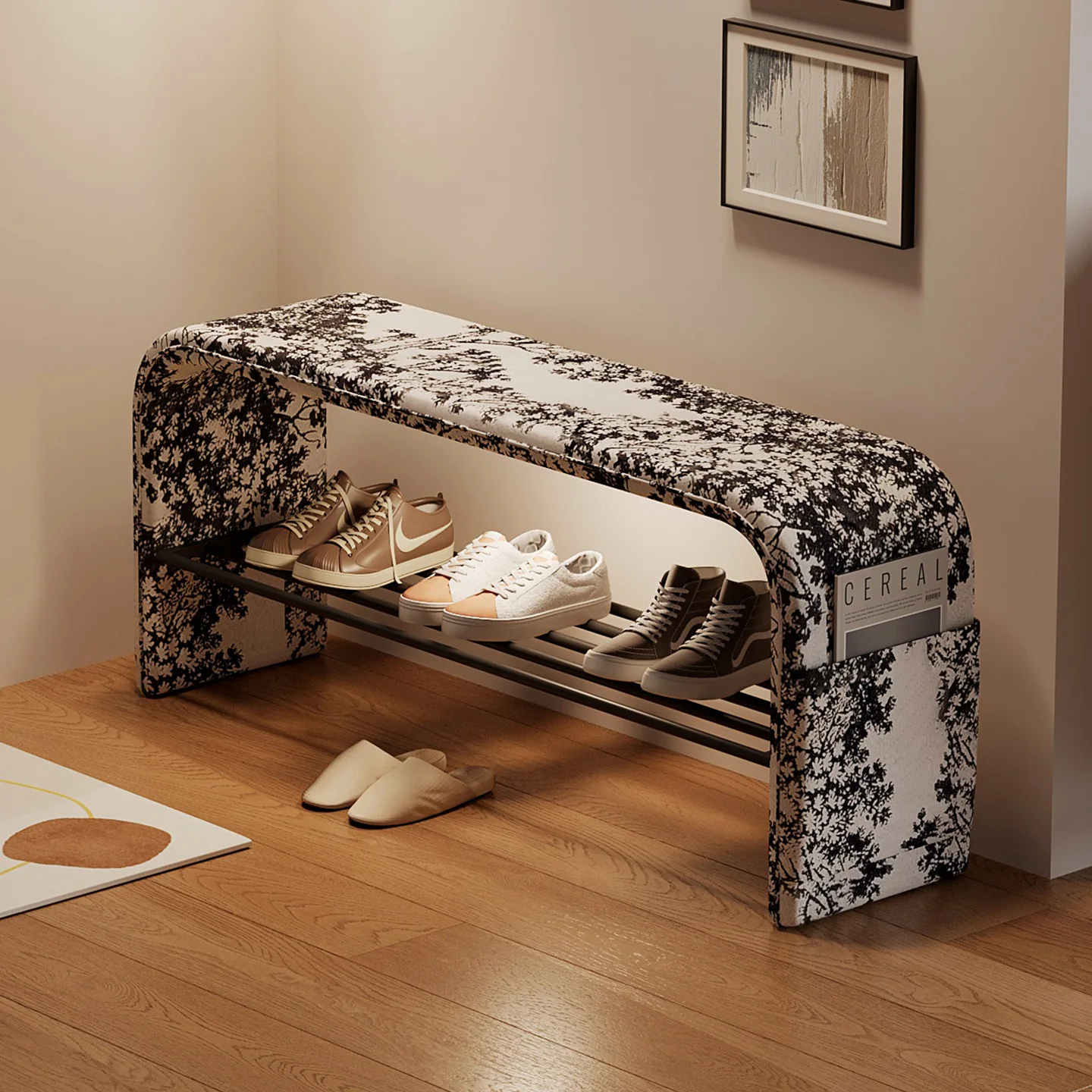 HYS can sit on the shoe change stool when entering the door, cabinet at the door, narrow bench