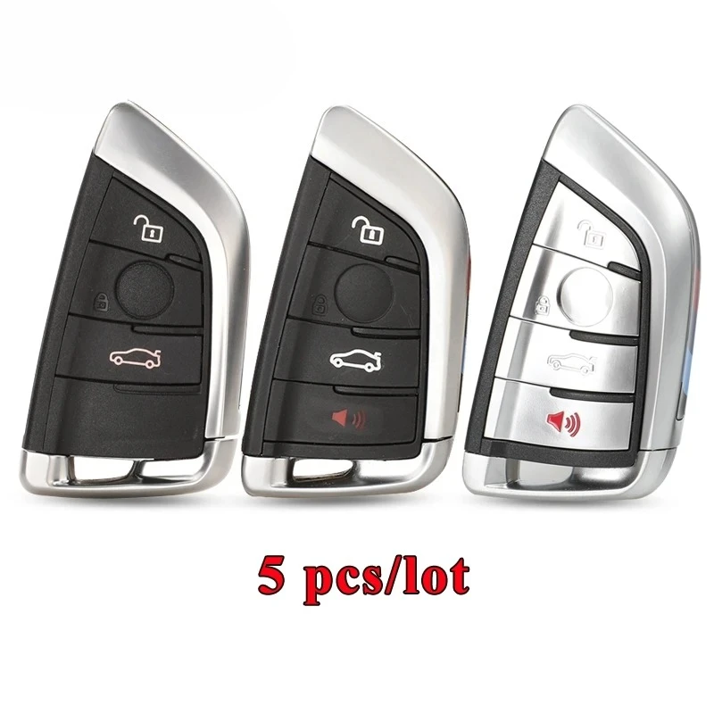 5 szt. Obudowa kluczyka samochodowego z inteligentną kartą 3/4 BTN do BMW serii 1 2 7 X1 X5 X6 X5M X6M klasy F, pilot zdalnego sterowania, wkładka ostrza