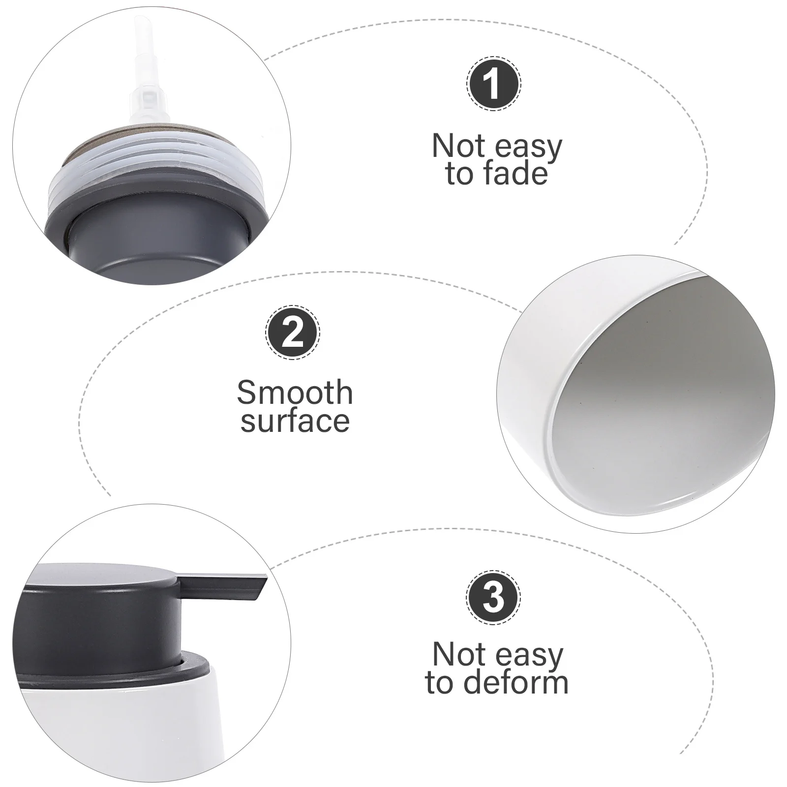 

1Pcs Press Pump Bottle Ceramic Shower Gel Dispenser Refillable Liquid Soap Container Durable Portable for Home Travel