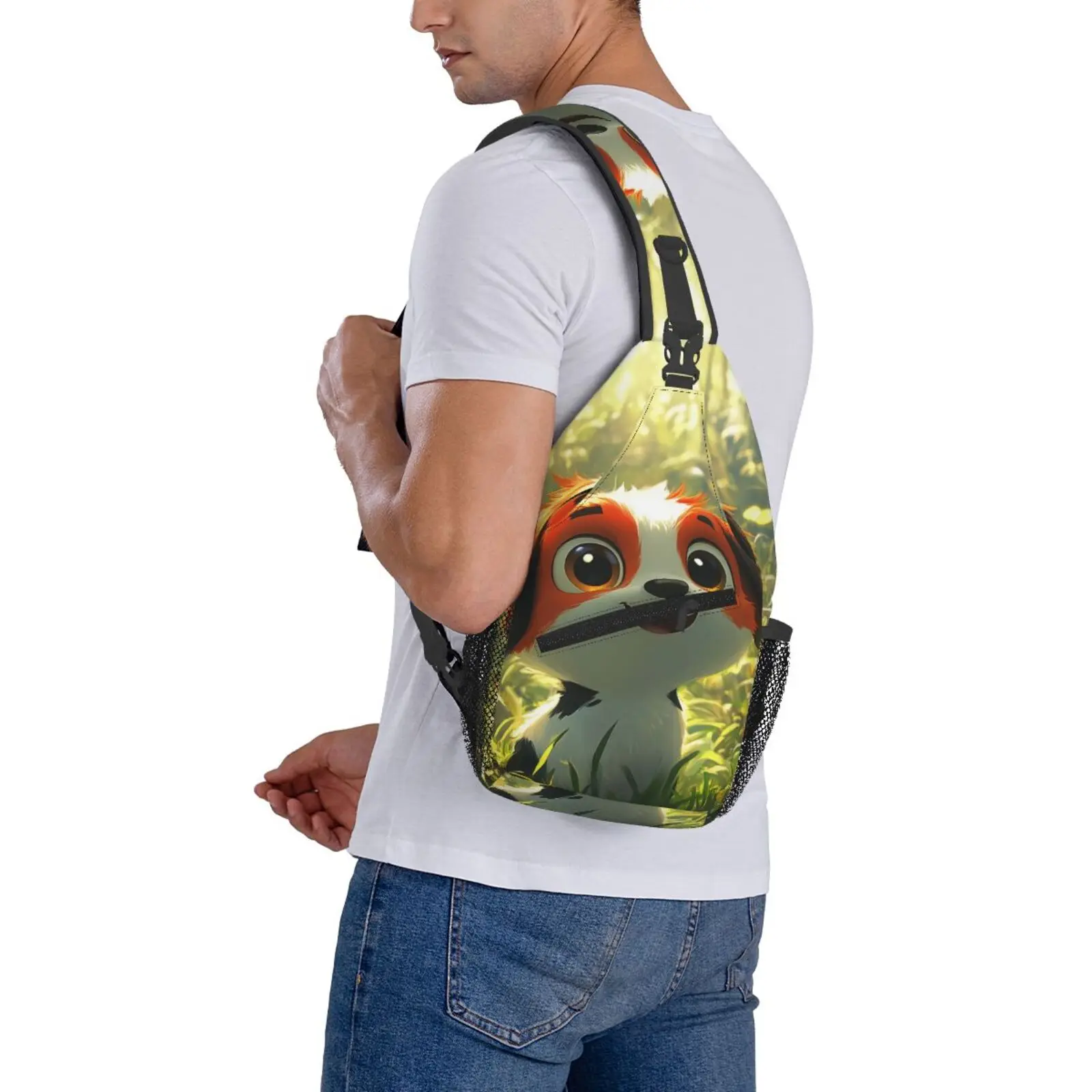 Bolso cruzado con estampado de perro para hombre, bolso grande para el pecho, viajes, senderismo, deportes, correr, regalos personalizados para bolsos de mano de cumpleaños