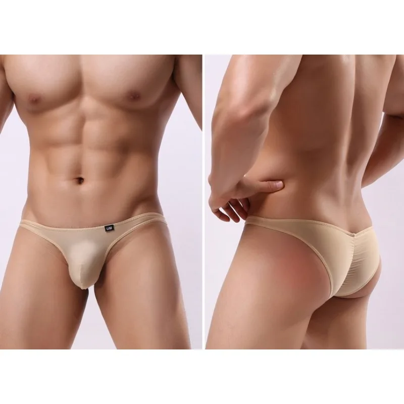 Cuecas Ruched Sissy para homens, cuecas convexas, biquíni masculino, cuecas, deslizamentos de elasticidade, cuecas de natação, meninos