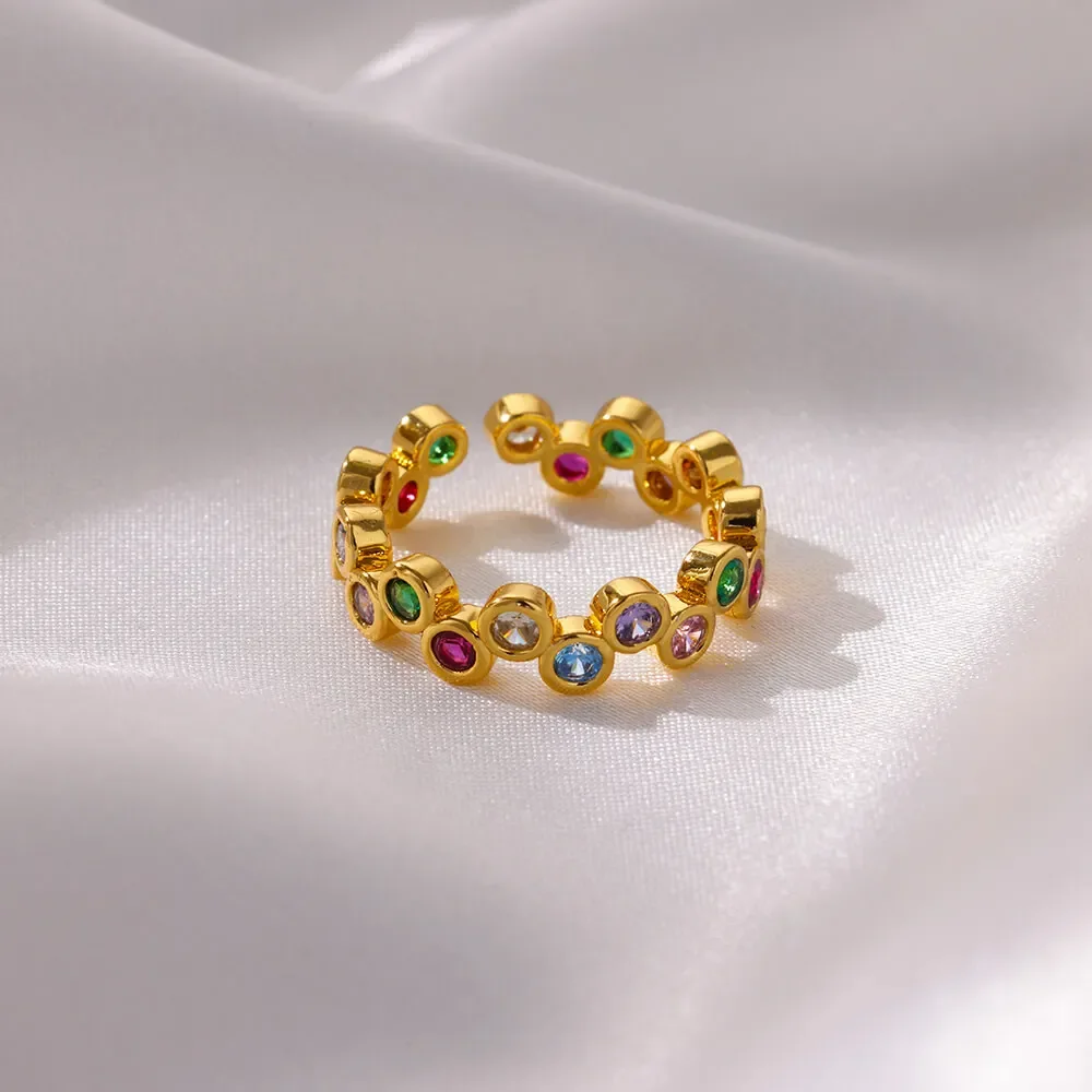 Fashionable Zircon Heart Shaped Flower Ring Womens Open Gold Ring Womens Fashion Party Finger Jewelry Gift image 3
