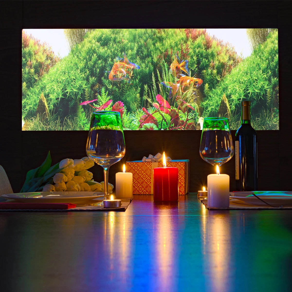 

Fish Tank Background Sticker Green Durable Double Sided Aquarium Backdrop Decoration Non Glare Fish Tank Background Poster