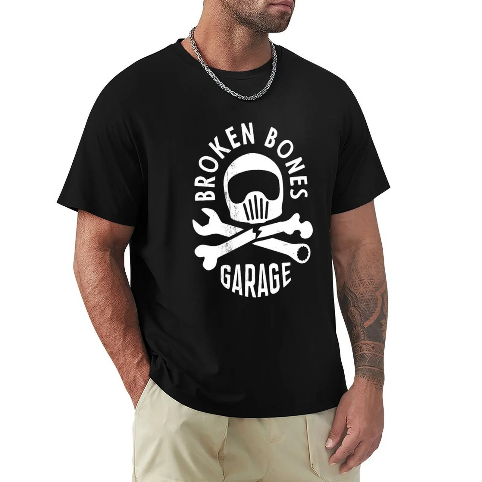 

BROKEN BONES GARAGE T-Shirt customs rapper graphic tees fitted t shirts for men