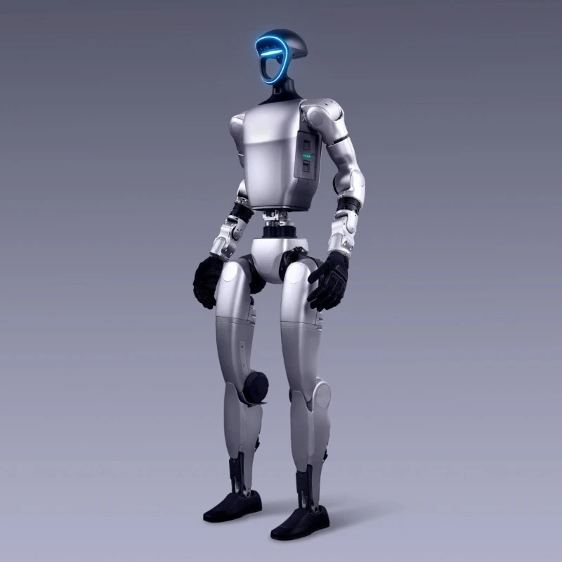 Humanoid robot, intelligent commercial, metal structure artificial intelligence support Wi-Fi education