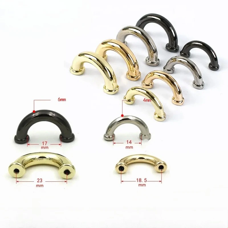

10pcs 13/16mm U-Shaped Bridge 5mm Round Wire Handbag Phone Case Gift Box Decorative Semi-Round Handle Accessories Multi-Purpose
