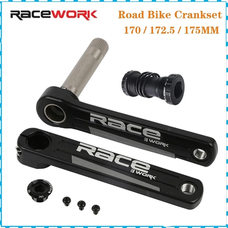 

RACEWORK Road Bike Crankset 10/11/12 Speed 170/172.5/175mm GXP Single Sprocket Crank Set 10v 11v 12v Bicycle accessories