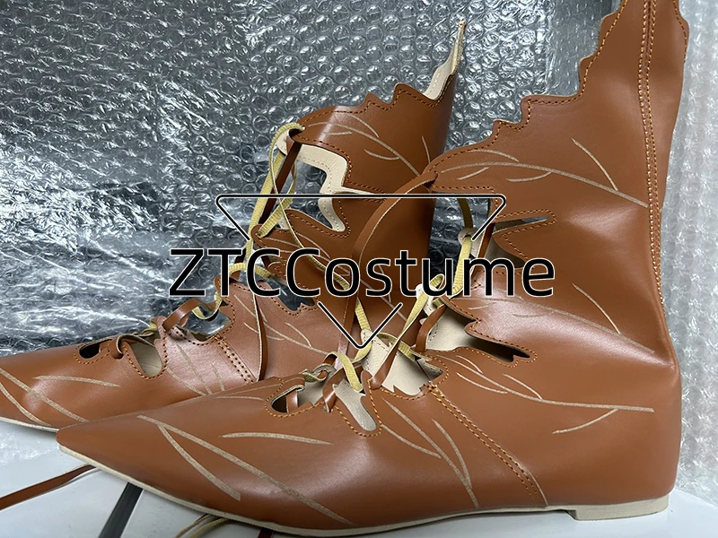 2023 Medieval Gothic Retro Elf Witch Leaves Lace Up Shoes For Women Men Cosplay Costume Carnival Party Knight Boots Accessories