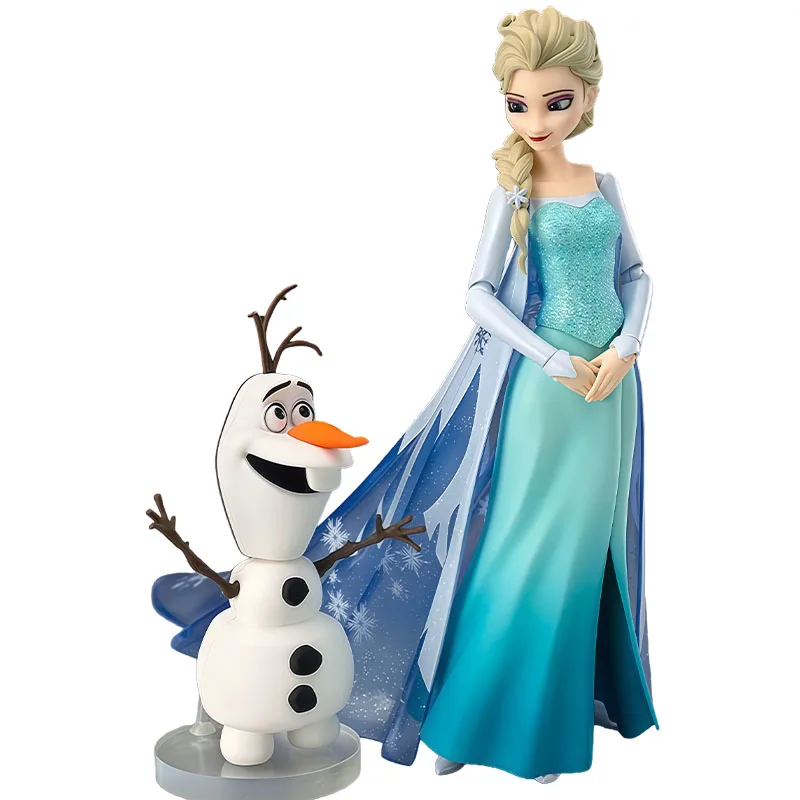 맥스 팩토리 오리지널 피그마 308 엘사 & 올라프 145mm 애니메이션 액션 피규어 소년용 장난감 크리스마스 선물 수집용 모델 장식품