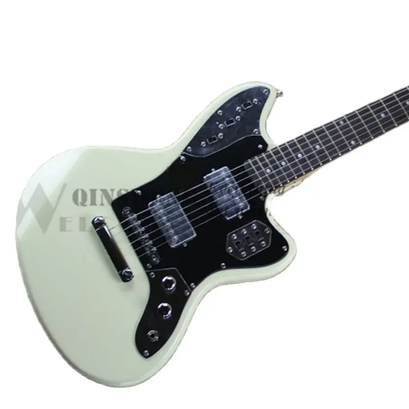 6-string electric guitar, Jagu cream guitar, rosewood fingerboard, fixed bridge, vintage buttons