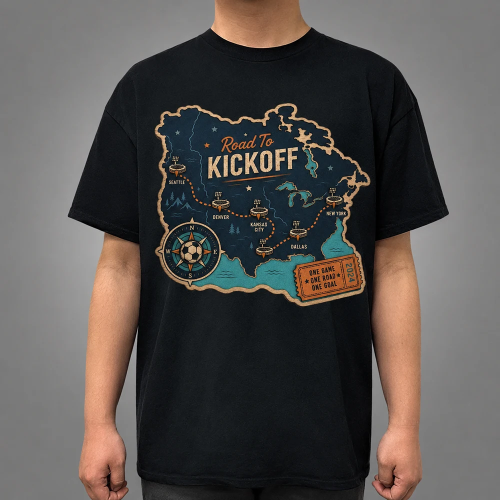 Vintage Soccer T Shirt Cotton Unisex Terrain Map Print Tee Sports Fan Gift Game Day Casual Crew Neck Top Men Women Streetwear — купить у AliExpress WW