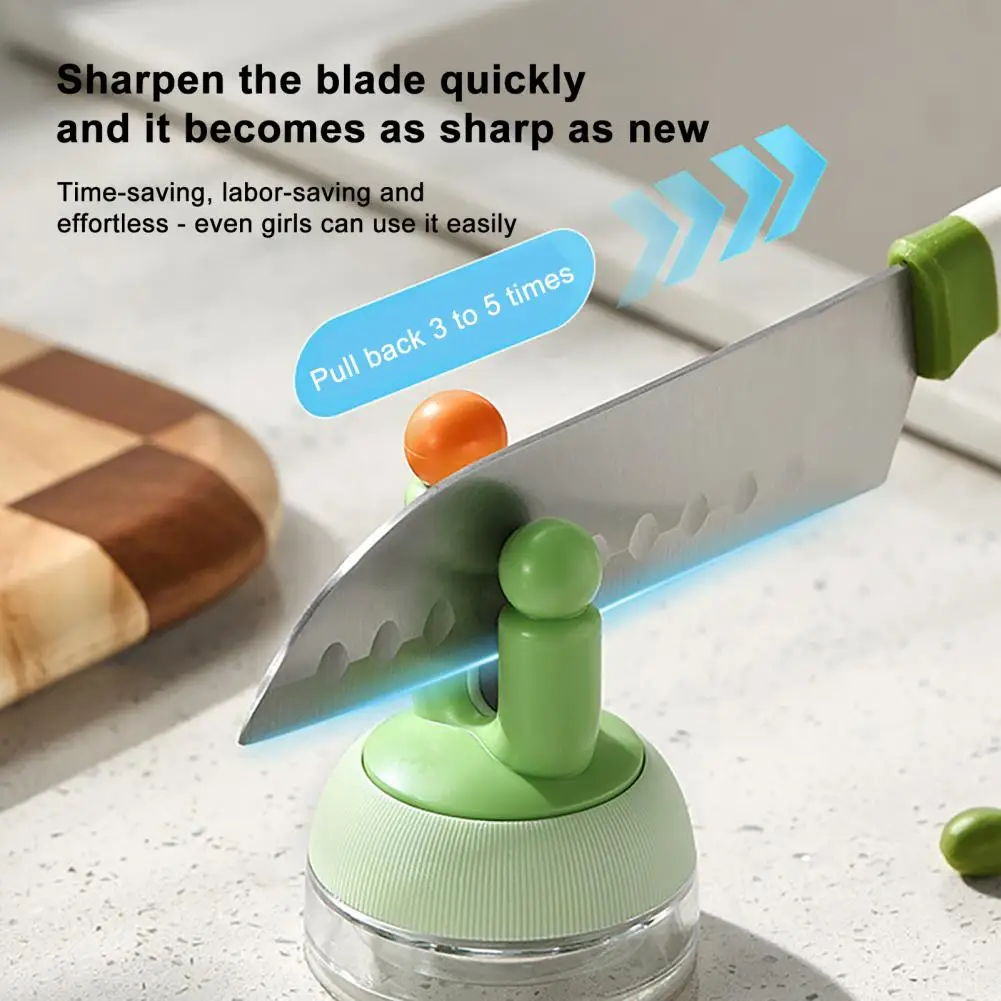 Portable Knife Sharpener Diamond Sharpening Tool Suction Cup Knife Sharpener with Diamond Surface Cactus Shape for Knives