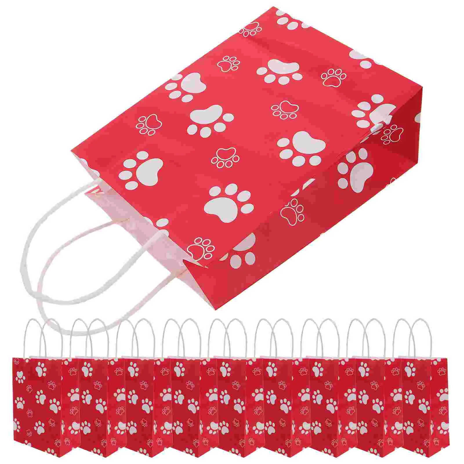 12 Pcs Dog Paw Gift Bag Bags Medium Size Festival Candy Oversized Red Decorative