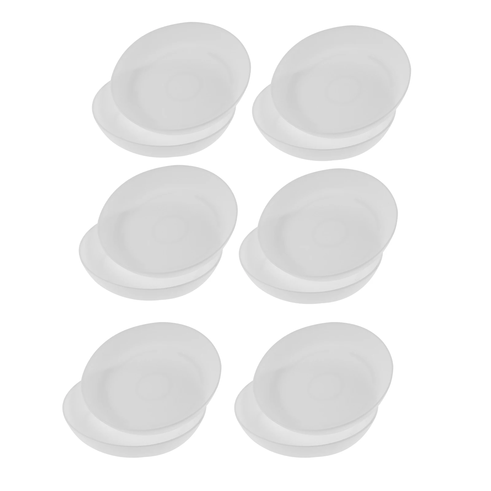 

12pcs Plastic Flower Pot Tray Round Drainage Base for Succulent Plant Pots White Lightweight Durable Leak Proof Gardening Decor
