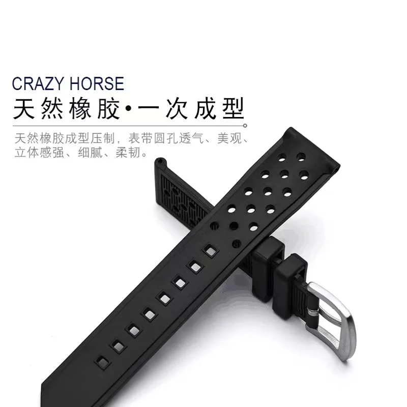 Submersível Silicone Watch Strap, 22mm, Calera, Competitivo, Impermeável