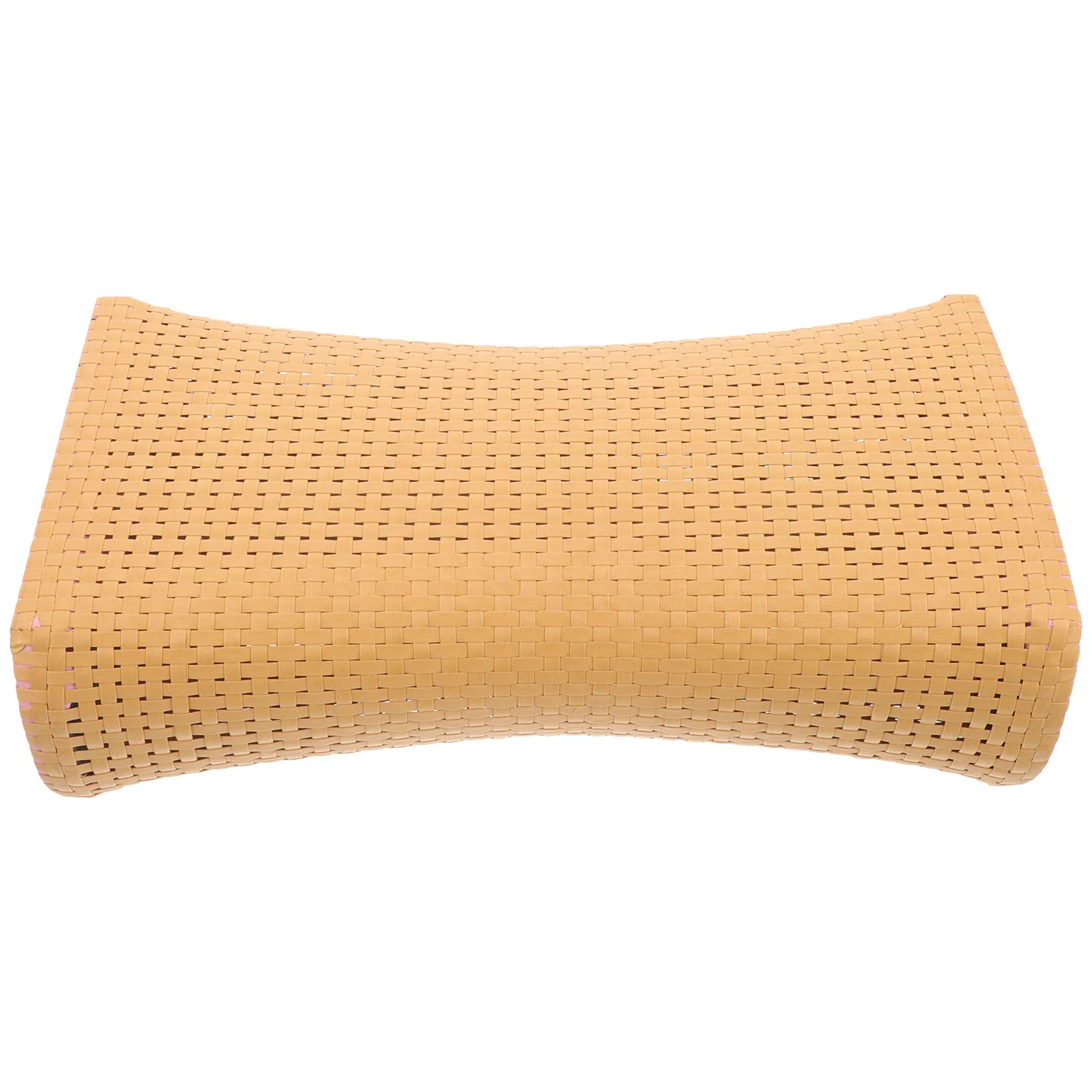 

Sauna Pillow Simulated Woven Design Ergonomic Neck Rest Comfortable Lumbar Relief Pillow for Home Spa and Senior Use