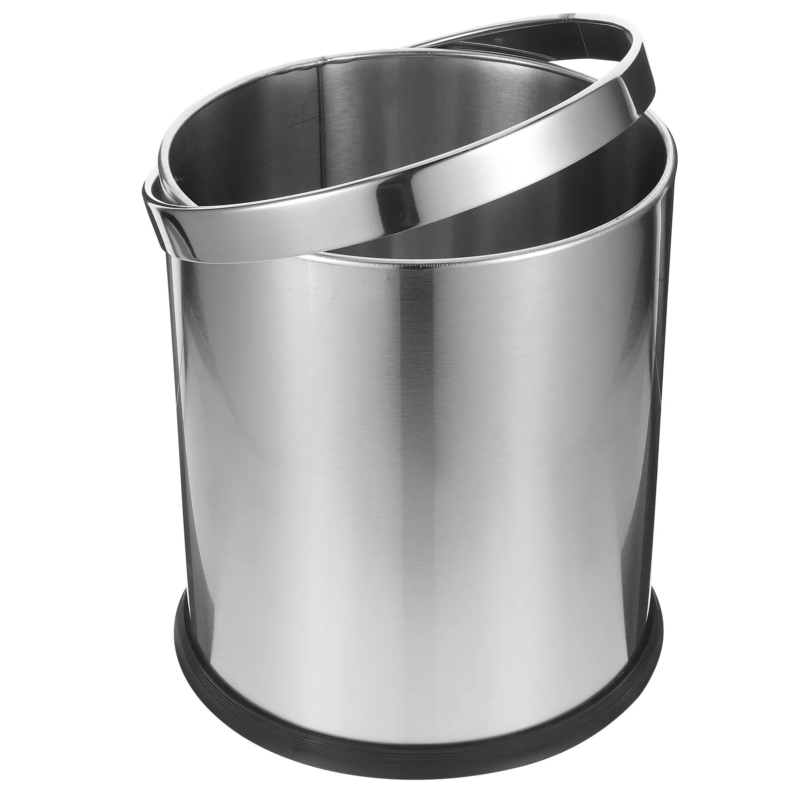

Stainless Steel Trash Bin Heavy Duty Corrosion Resistant Sleek Design for Office Home Use Large Capacity Kitchen Bathroom