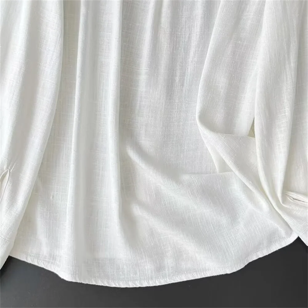 Cos Lris 2024 Summer Women\'s French Versatile Solid Color Comfortable Long Sleeve Single-Breasted Shirt