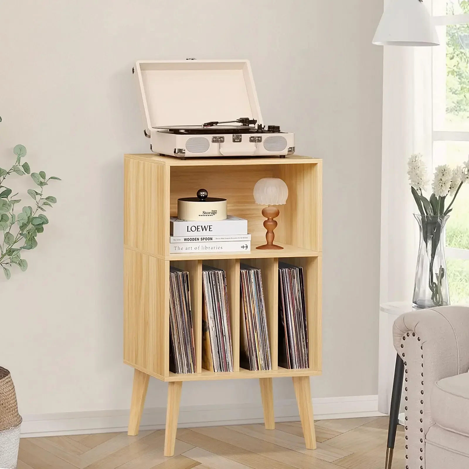 독특한 금속 다리 수납 캐비닛 심플 레코드 디스플레이 선반 테이블 - 아마존 맞춤 제작 가능