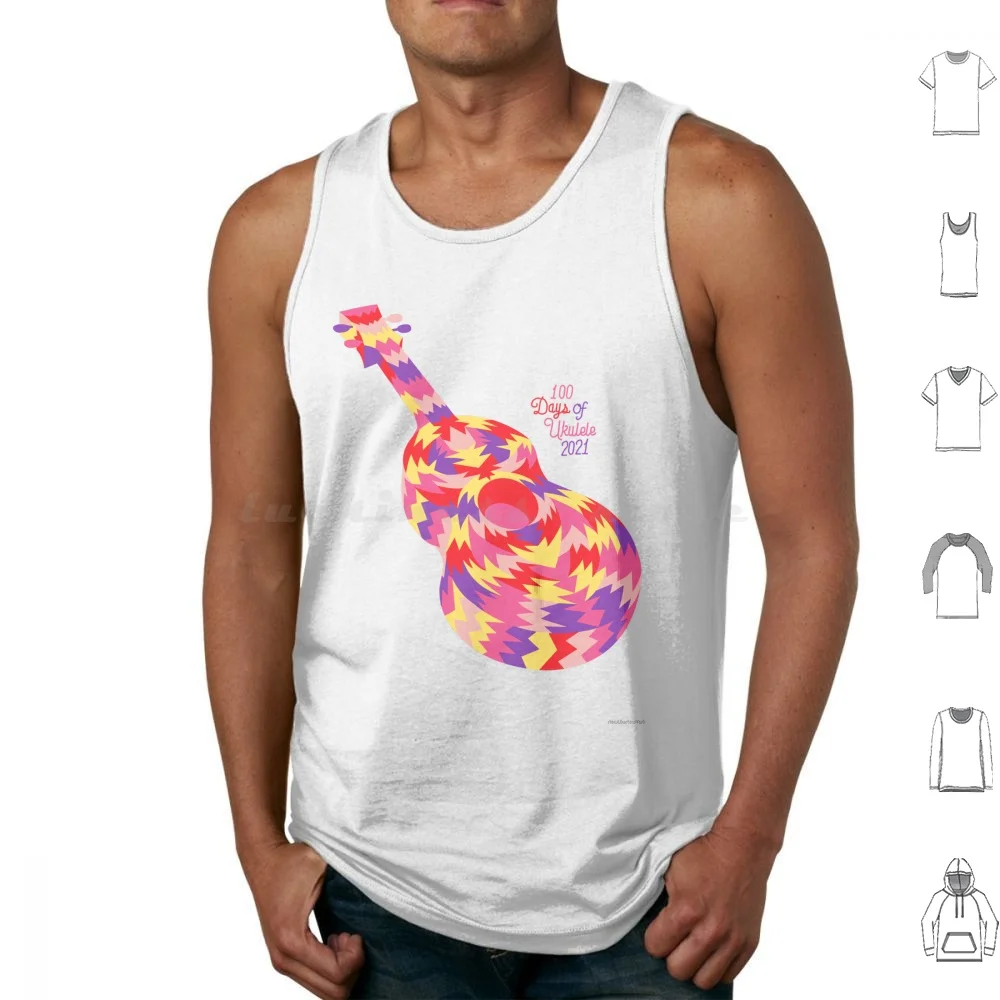 2021 Multi-Pieces 2 : Purpled-100 Days Of Ukulele Tank Tops Vest Sleeveless Ukulele Uke 100 Days 100 Days Uke 100 Days Of