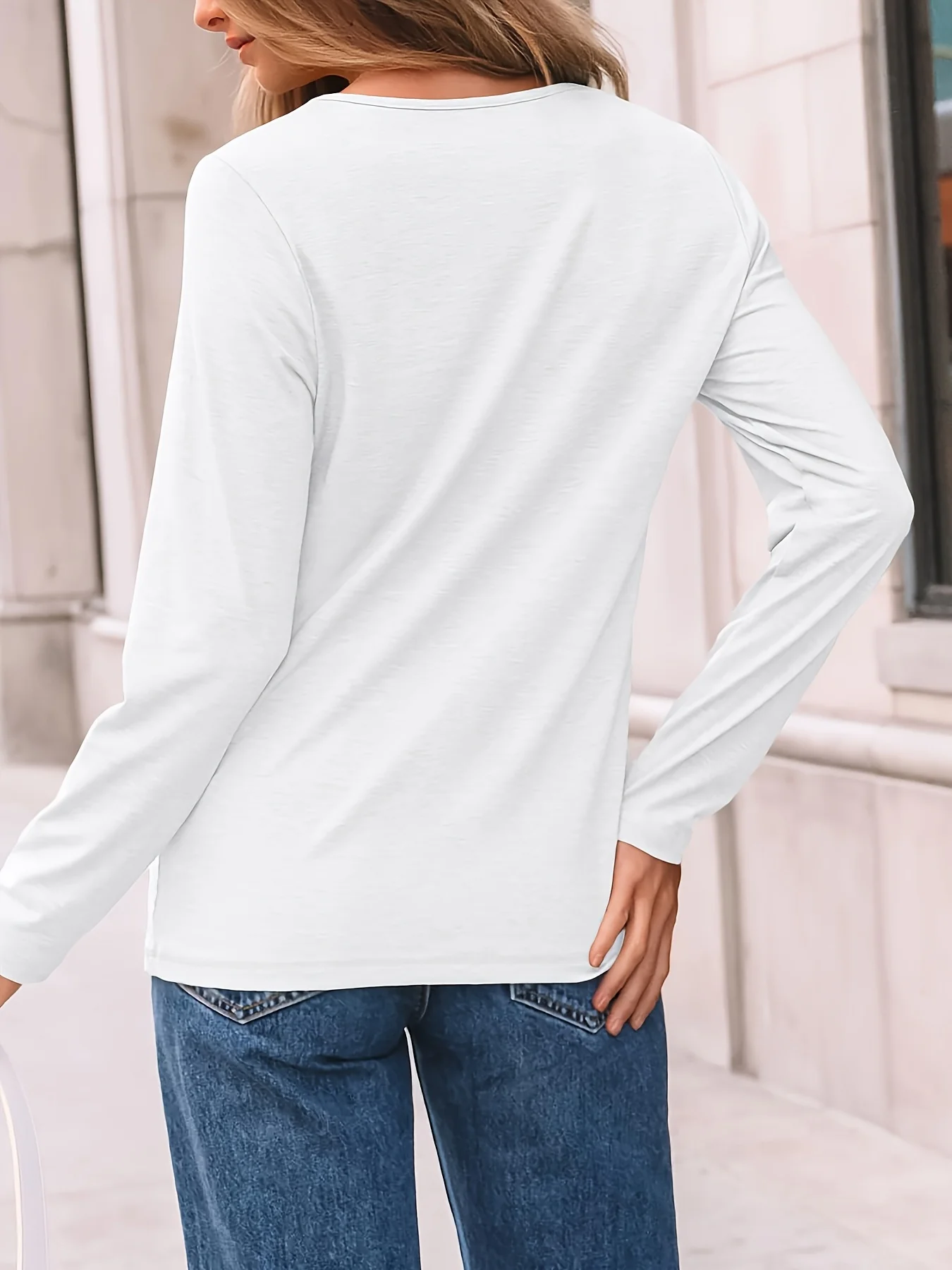 Langärmliges Freizeit-Oberteil für Damen in Übergröße mit stilvollem Lagen-Design für alltäglichen Komfort – Detail 5