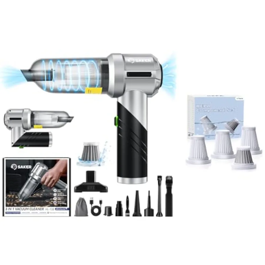 

Foldable Vacuum Cleaner Portable Cordless17000PA HL133 with 3 HEPA Filter and 1 Steel Filter