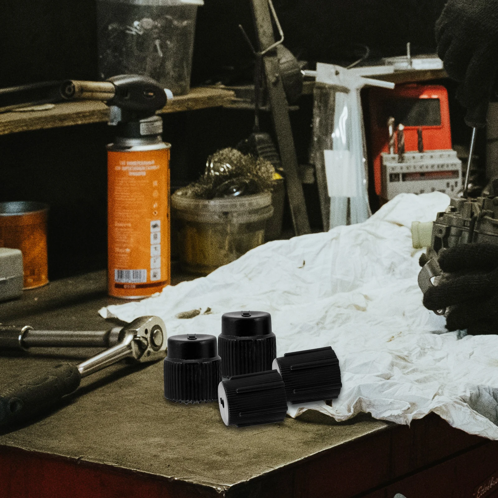 

10pcs Air Conditioner Parts Caps Recharge Kit Charging Abs Plastic Valve Car Maintenance Needs