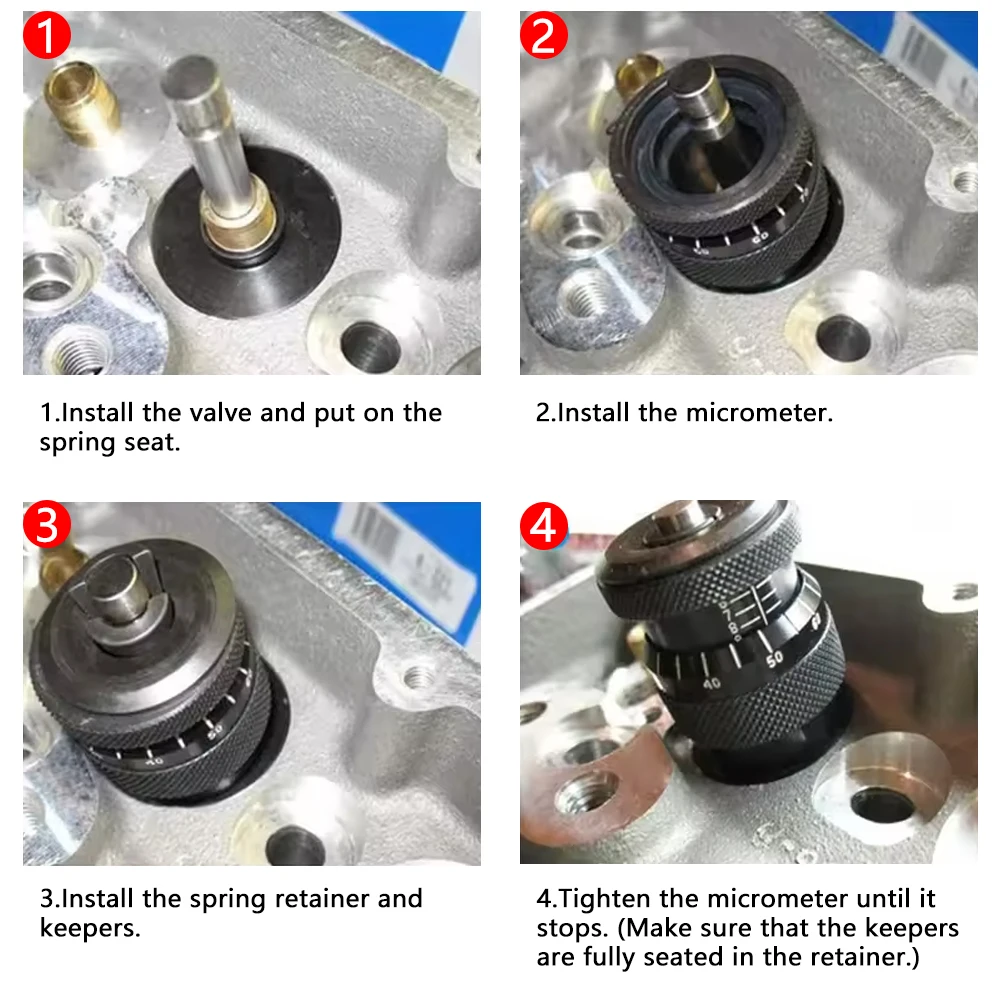 4929 Valve Spring Height Micrometer Measurer Measure Tool Valve Spring Height Caliper For Most V8 Engines Black view 5
