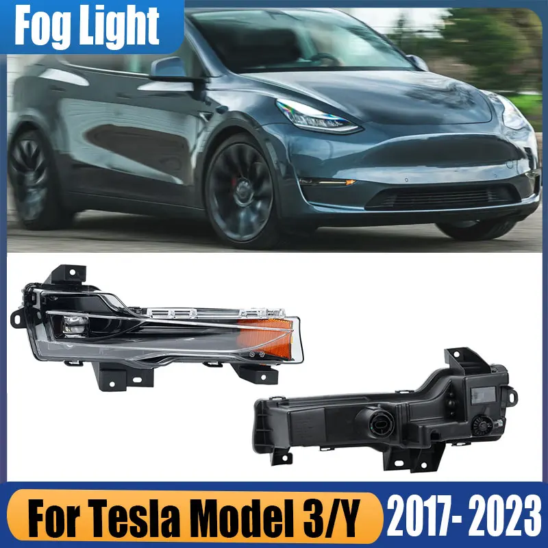 

For Tesla Model 3/Y 2020 2021 2022 2023 US Version LED Car Front Fog Light DRL Daytime Driving Running Lamp Signal Lamp Assembly