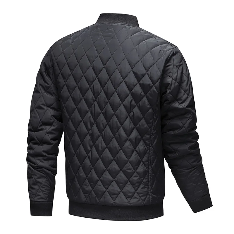 Autumn Winter Man Plush Jacket Simple Solid Color Plaid Stand Collar Male Outerwear Long Sleeve Warm Soft Windproof Men Coat