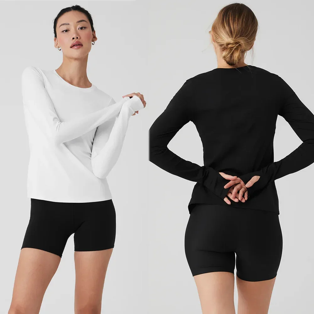 

Yoga Soft Fabric Long sleeved Naked Tight Fit Yoga Sports Long sleeved High Elastic Running Women's Fitness Top