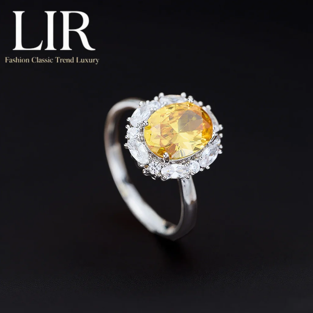 

Женское кольцо LIR с голубиным яйцом: желтое (безопасность)/розовое (любовь)/фиолетовое (багатство) с кристаллами, регулируемое открытое, стильные украшения