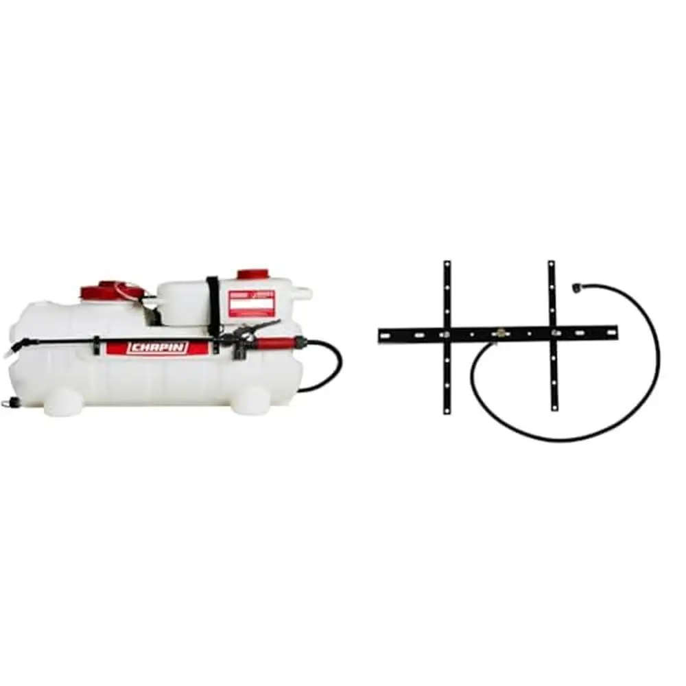 

15 Gallon ATV Dual Tank Spot Sprayer with 16 Ft Boomless Kit Chemical Separation Adjustable Wand Translucent Tank Efficient Pump