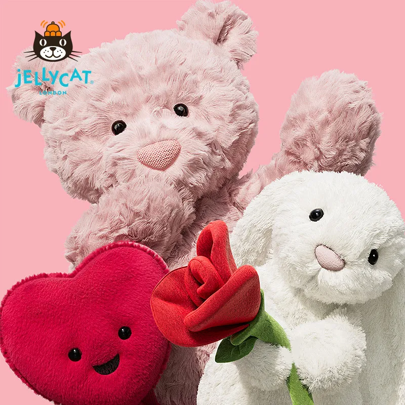 

Плюшевый мишка Jellycat Leora (Великобритания), мягкая игрушка-комфортер, розовый, подарочная коробка на день рождения, новинка осенне-зимнего сезона