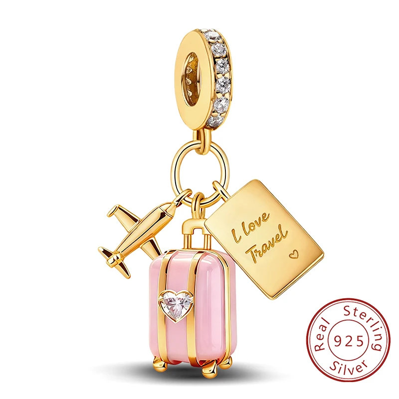 

925 Sterling Silver Golden Series Truck Holy Mother Crown Lion Bead Fit DIY Bracelet Making Gift Of High Quality Jewelry