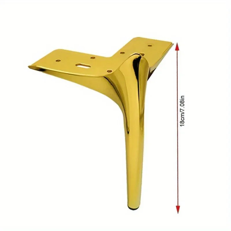 4pcs Sofa Bed couches Dresser Cabinet DIY Furniture Legs with Rubber Floor Protectors Basic Heavy Duty Triangle top Plate feet