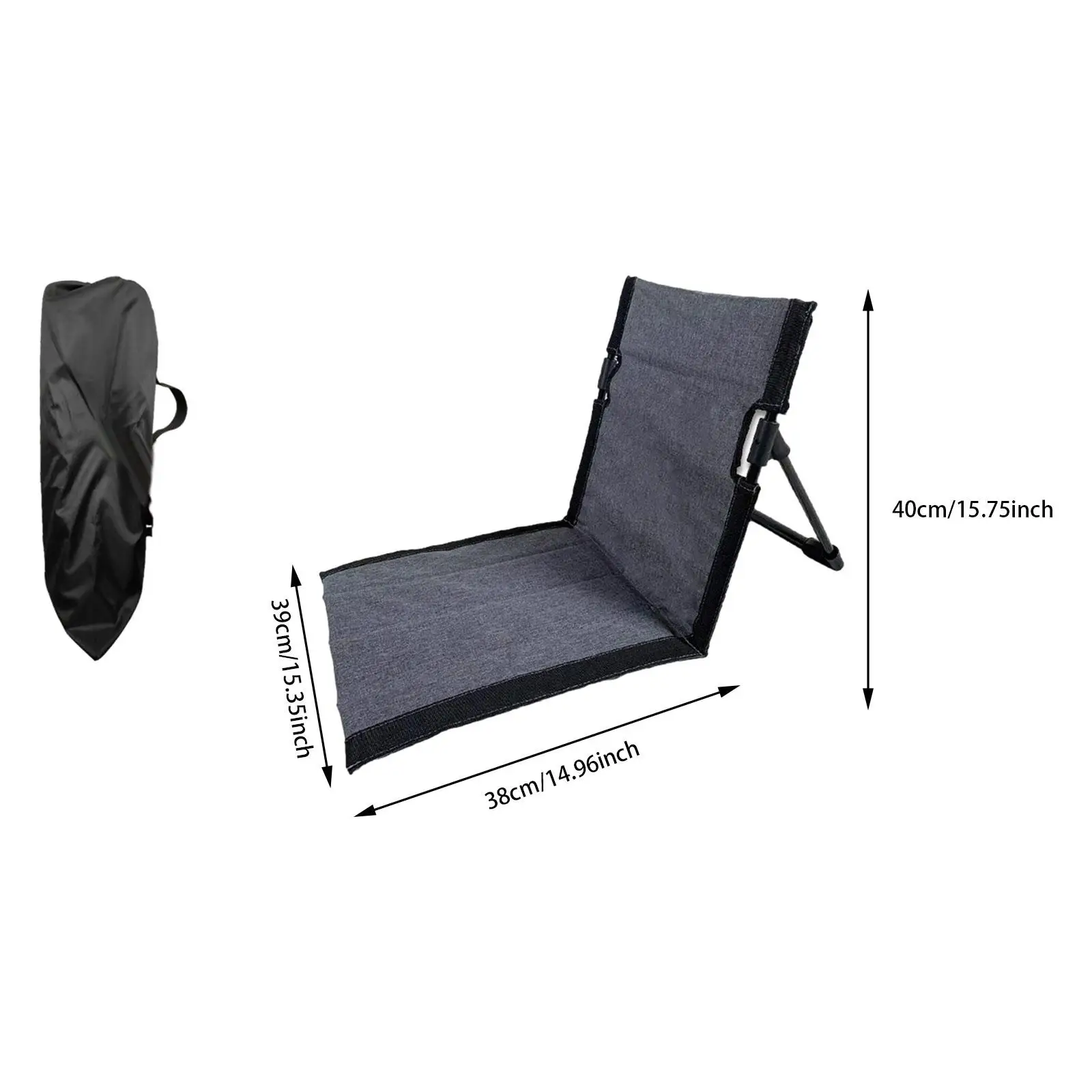 Chaise de sol avec support dorsal, chaise de camping pour la cour, l'alpinisme, le trekking