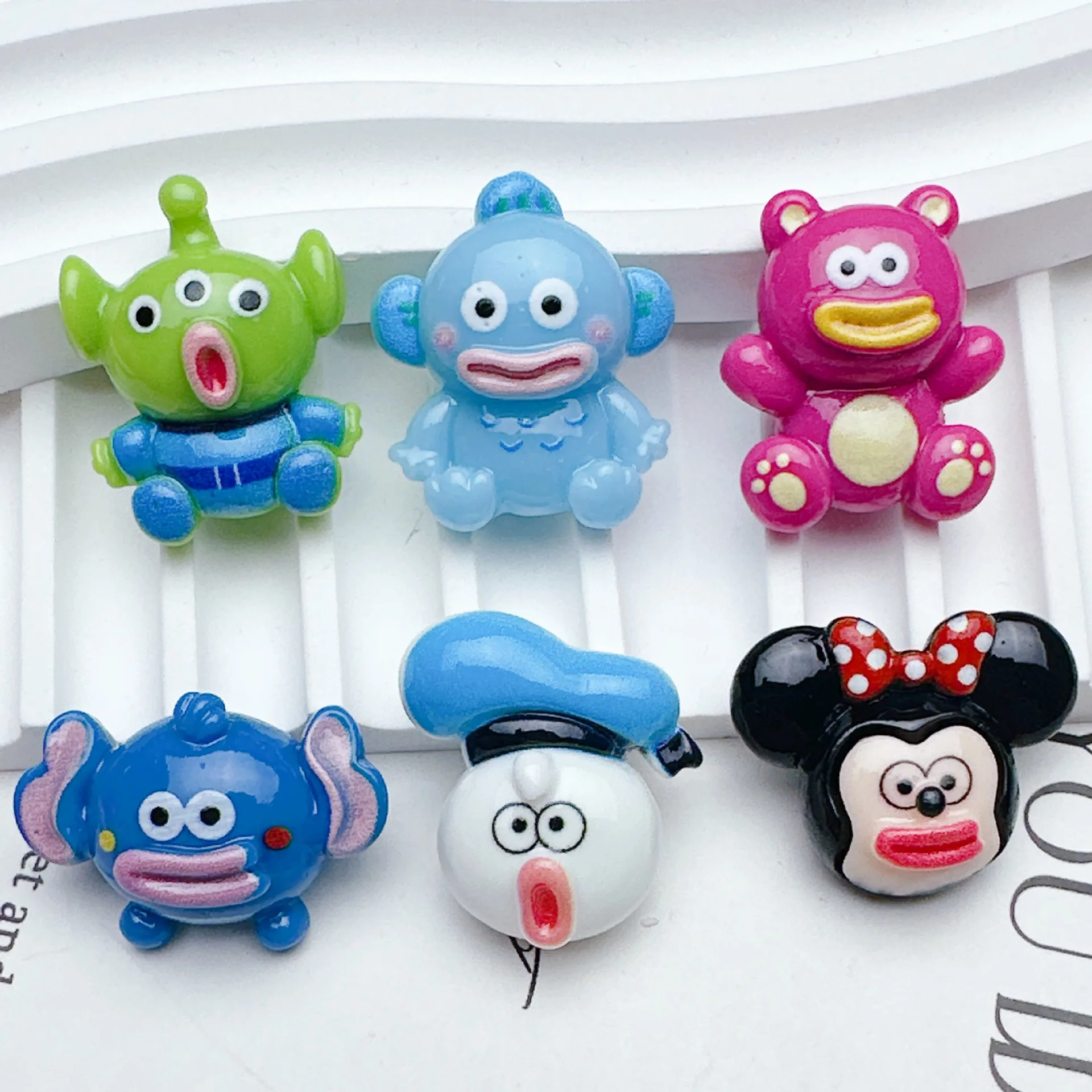 10 Pcs New Mini Kawaii Cartoon Sausage Mouth Animal Resin DIY Fashion Jewellery Party Phone Case Hairpin Accessories B72