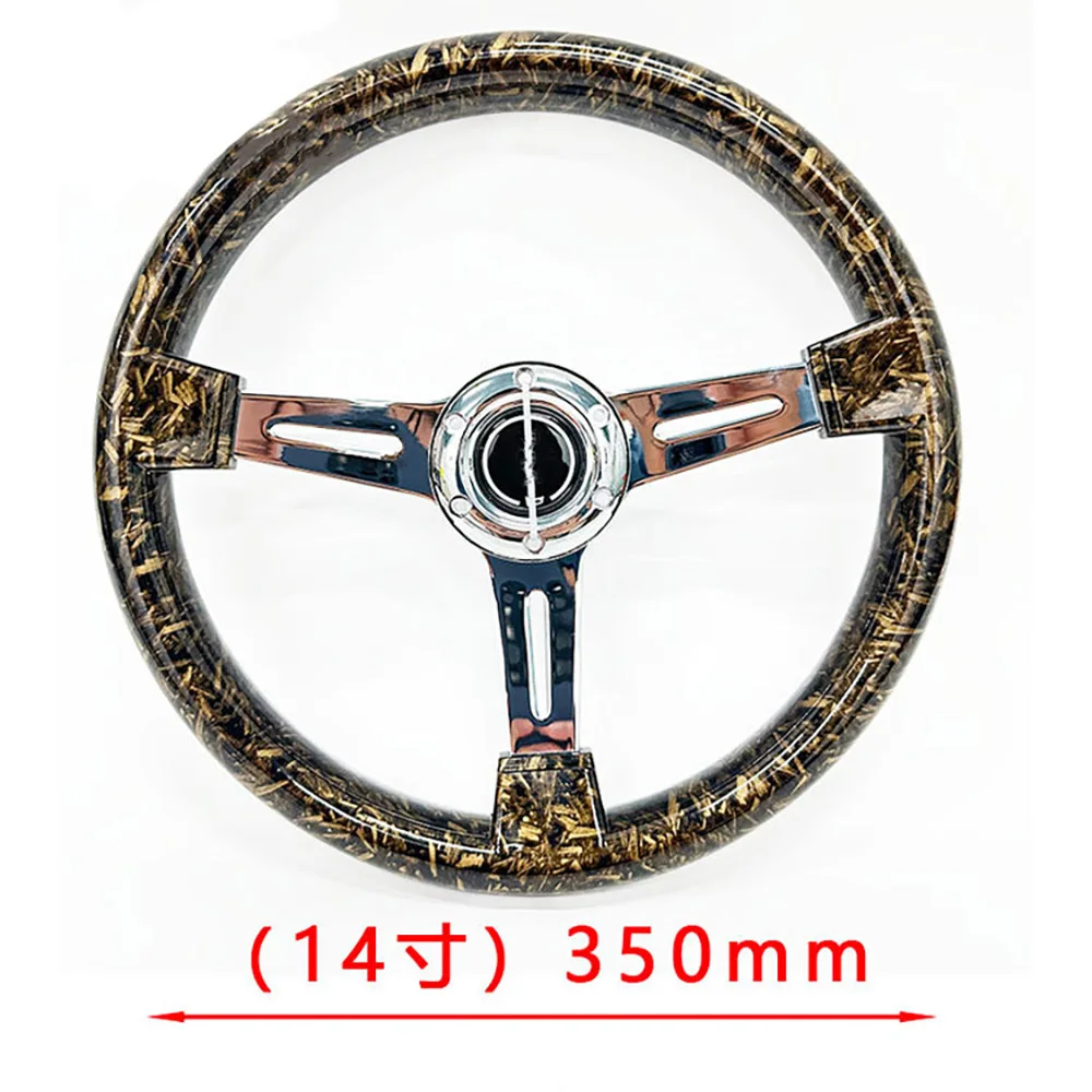 14 Inch 350mm Universal Personalized Racing Steering Wheel Accessories ABS Forged Pattern Carbon Fiber Steering Wheel Tools