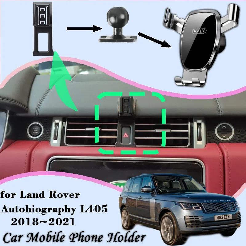 

Держатель мобильного телефона для Range Rover Autobiography L405 2018 ~ 2021 GPS Air Vent Cell Stand Support Gravity Car Mount Accessories